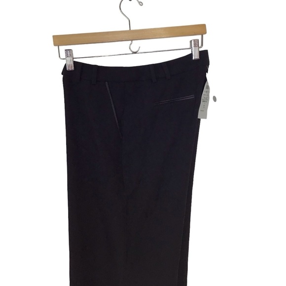 Cache Black Solid Wide Leg Dress Pants With Trim Details Size 8 - Picture 2 of 5